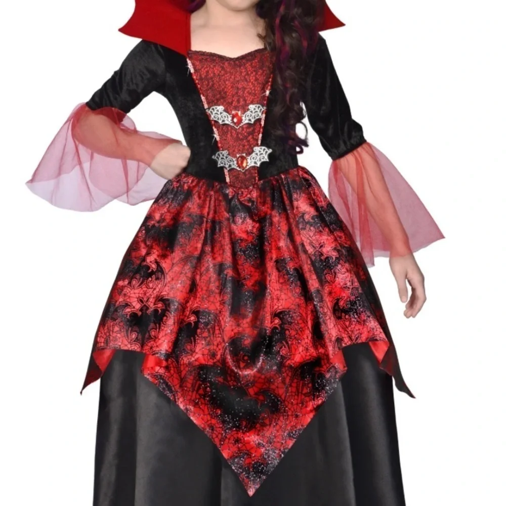 Vampire Princess Kids Costume - Red and Black